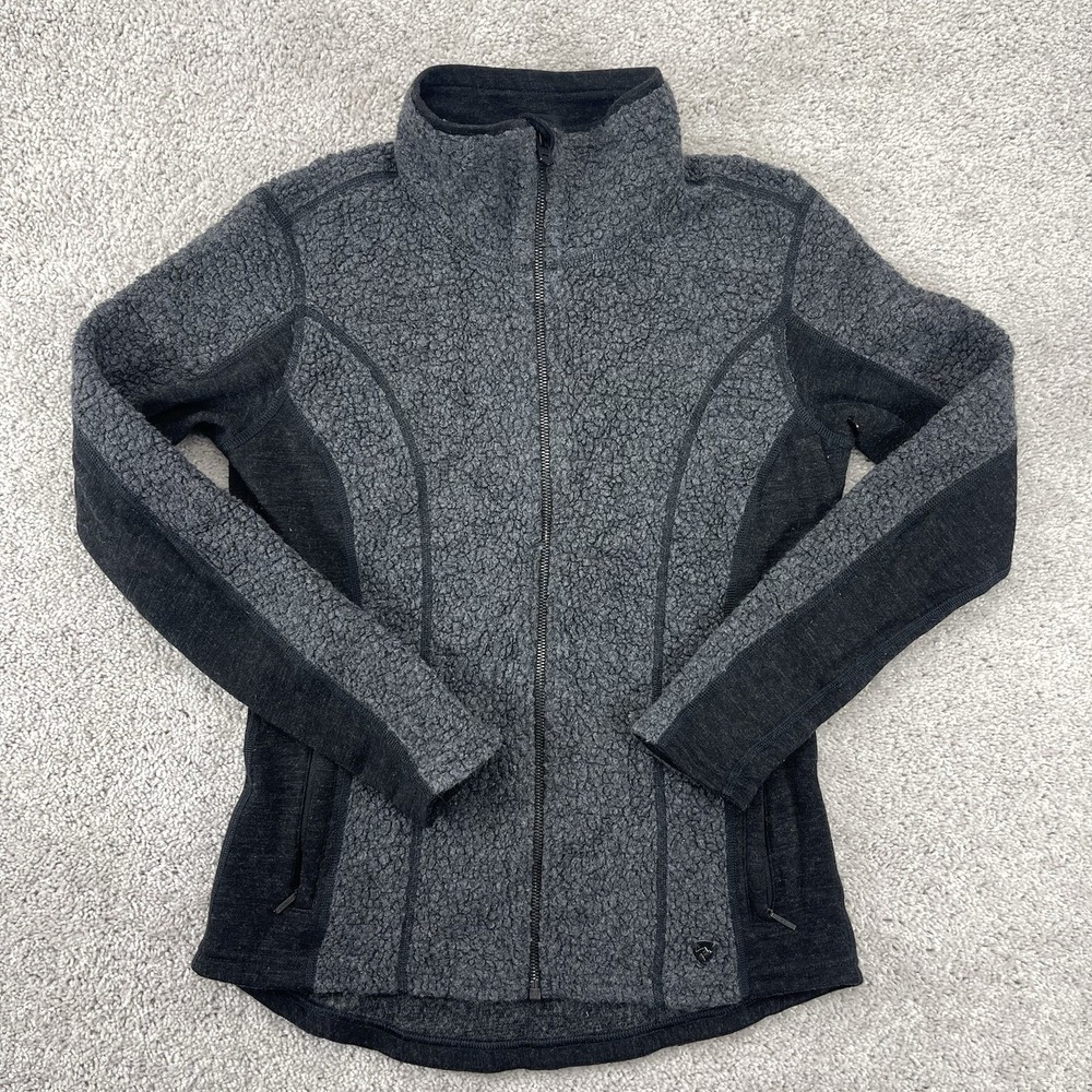 Khul Jacket Womens Small Kozet Full Zip Up Wool Blend Sherpa Gray